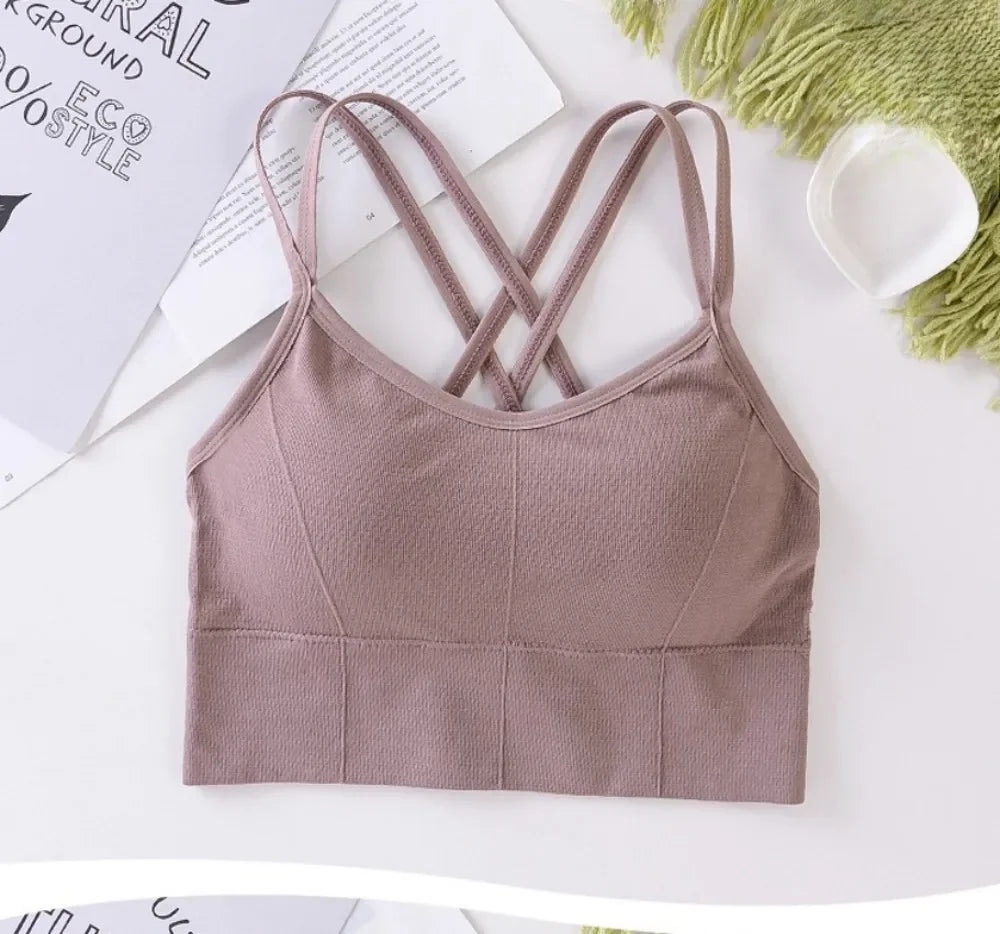 Women's Cross Back Sports Bra Tank Top | Yoga & Fitness