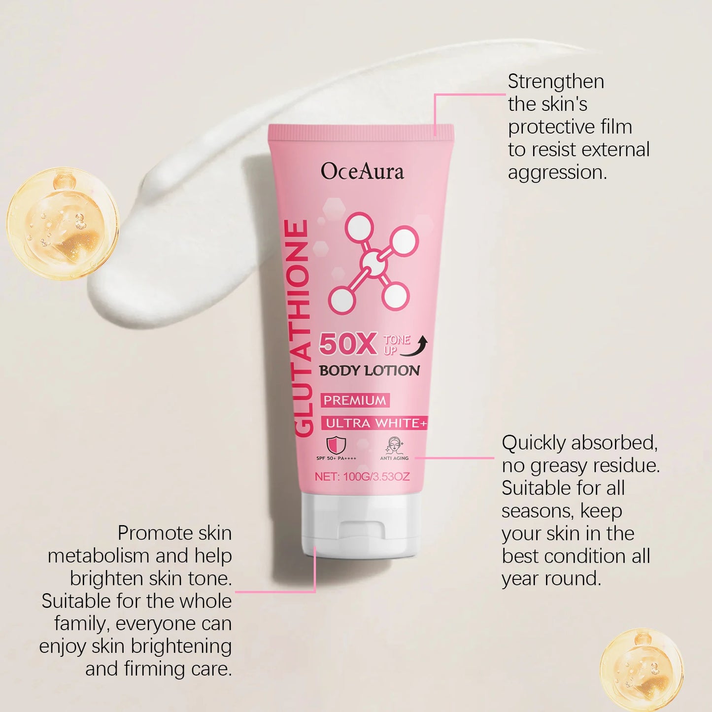 OceAura Glutathione Body Cream – Brightening & Moisturizing