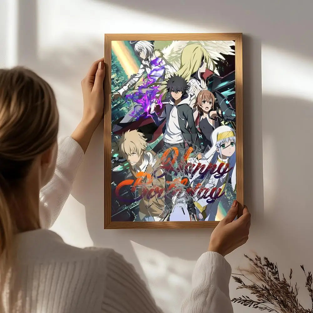 A Certain Magical Index Anime Poster – HD Waterproof Wall Art Anime Wall Poster Peaceful Pleasures Health and Wellness White6 50X70cmNoframe