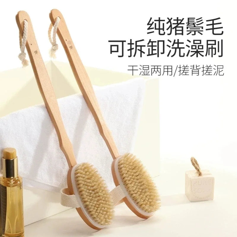 Long Handle Body Dry Brush – Wet & Dry Exfoliating Shower Brush Body Exfoliating Brush Peaceful Pleasures Health and Wellness