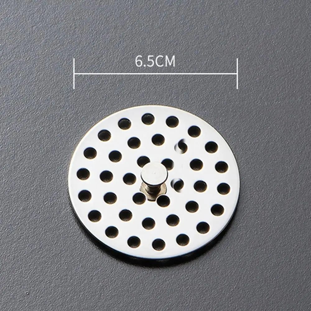 Creative Stainless Steel Floor Drain Net Cover Round Square Shape with Handle Sink Strainer Hair Filter Peaceful Pleasures Health and Wellness -6.5cm-roundshape