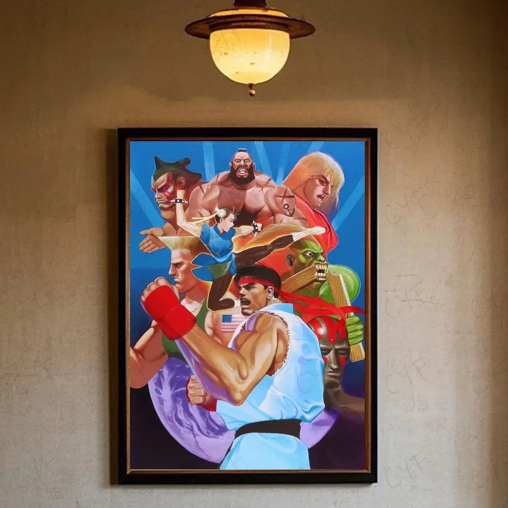 Game Street Fighter Poster Aesthetic Canvas Painting Prints Wall Art Picture for Bedroom Home Decor Peaceful Pleasures Health and Wellness