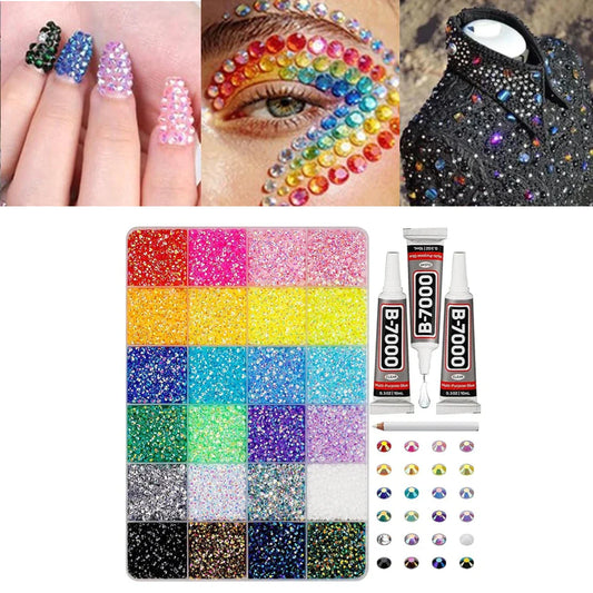 AB Rhinestone Kit 30,000pc – Flatback Gems for Nail Art & DIY Rhinestone Craft Kit Oasis Select
