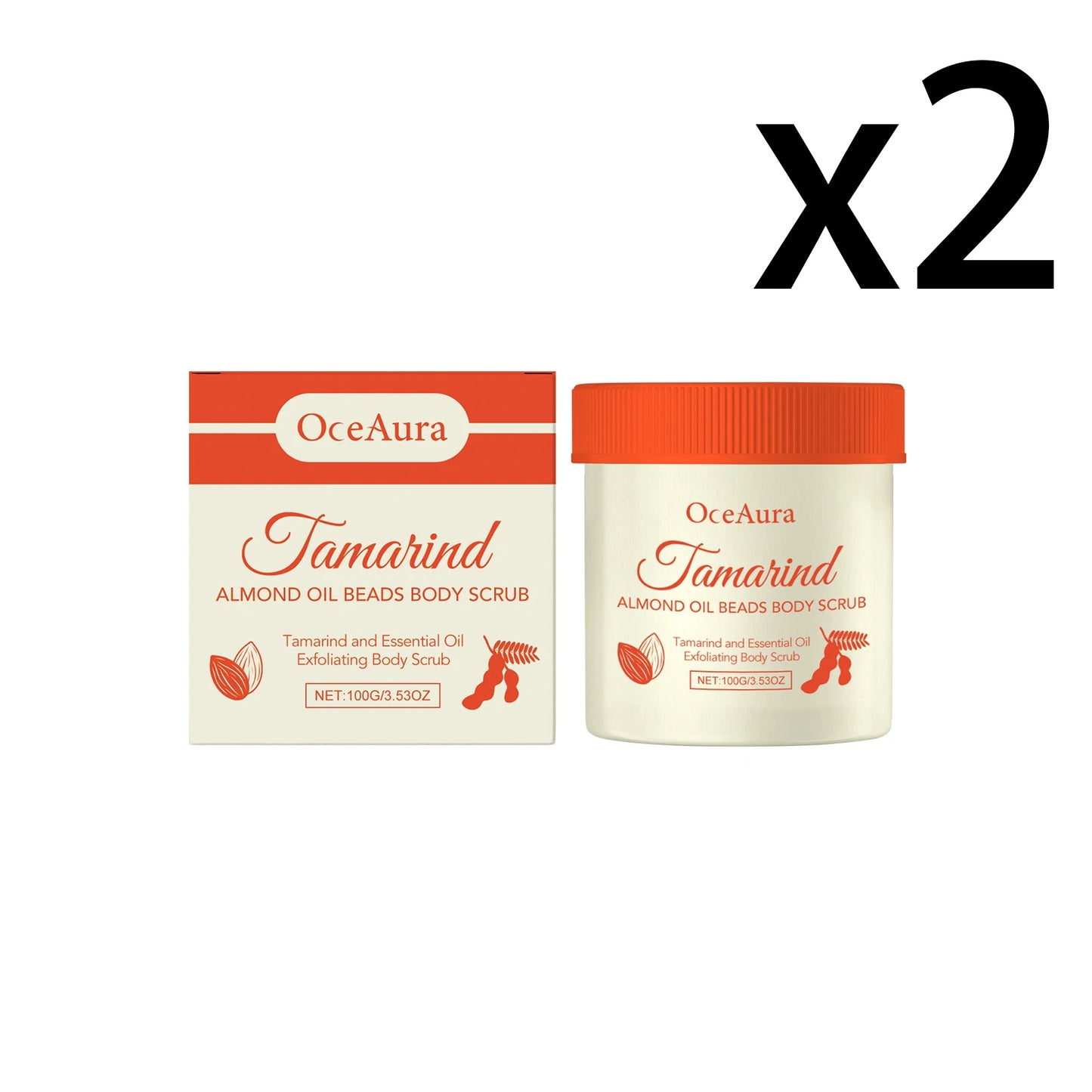 OceAura Tamarind Almond Body Scrub | Brightening Exfoliator 100g