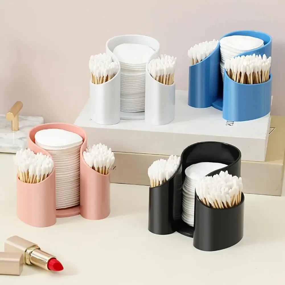 2-in-1 Dental Floss & Cotton Storage Box Countertop Organizer