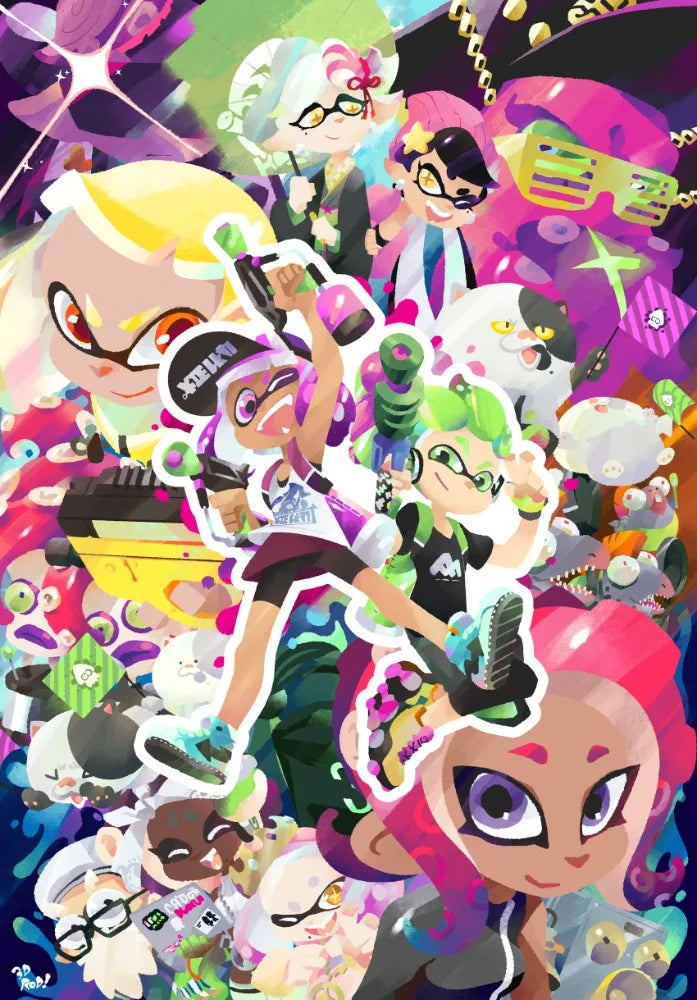 Classic game Splatoon 3 poster anime painting art Canvas printing Wall Home Living Room Internet bar decoration hanging painting Peaceful Pleasures Health and Wellness A12 50X70CM