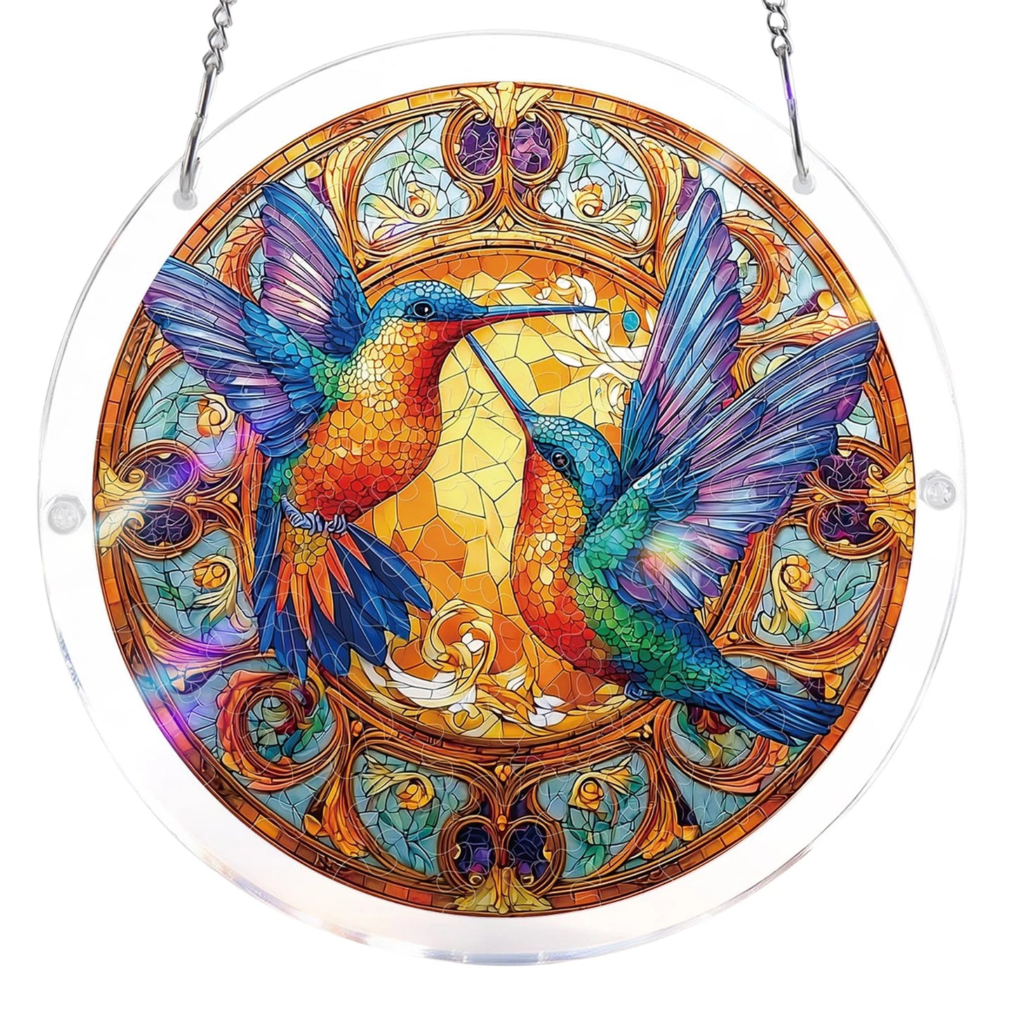 Sun Catcher Puzzle Curtain Decoration Unique Acrylic Sun Catcher Puzzle Kit 7.36 Inch for Doors Garden and Window Hanging Home Peaceful Pleasures Health and Wellness G