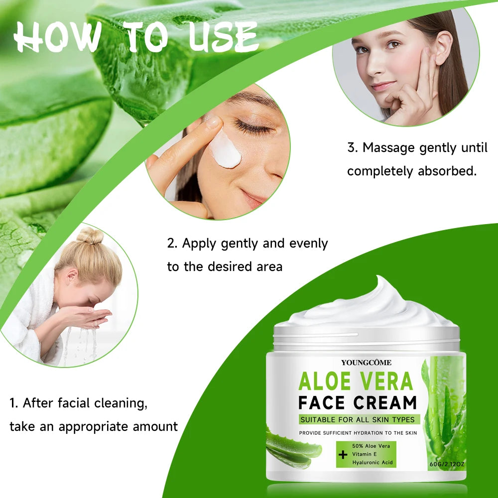 YOUNGCOME Aloe Vera Anti-Wrinkle Moisturizing Face Cream Face Moisturizer Cream Peaceful Pleasures Health and Wellness