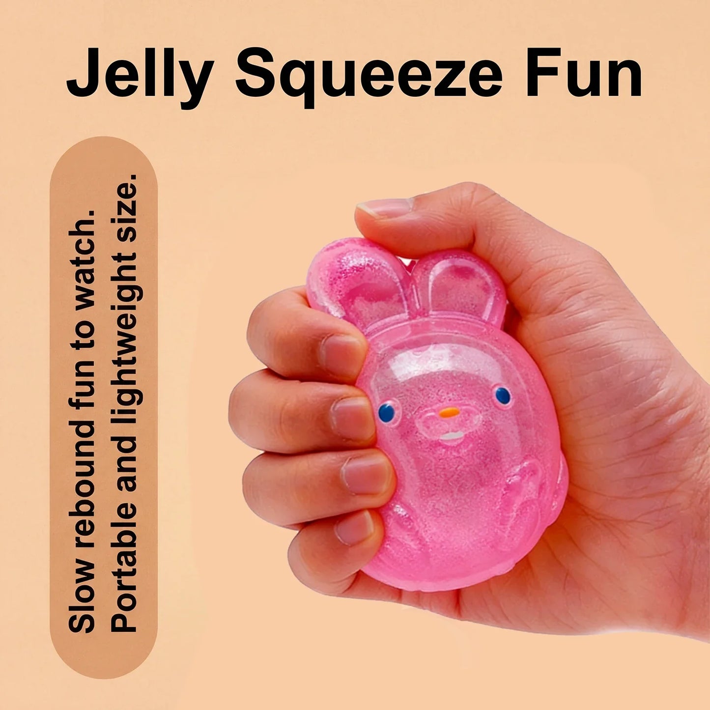 Rabbit Jelly Squishy Toy – TPR Fidget Squeeze Toy for All Ages