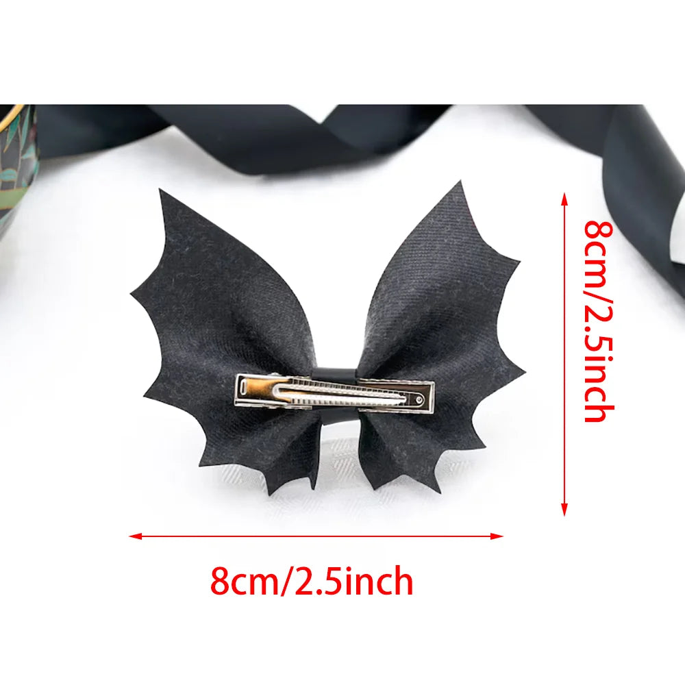 Leather Bat Bow Hair & Bag Charm | Gothic Halloween Accessory Hair & Bag Accessory Peaceful Pleasures Health and Wellness