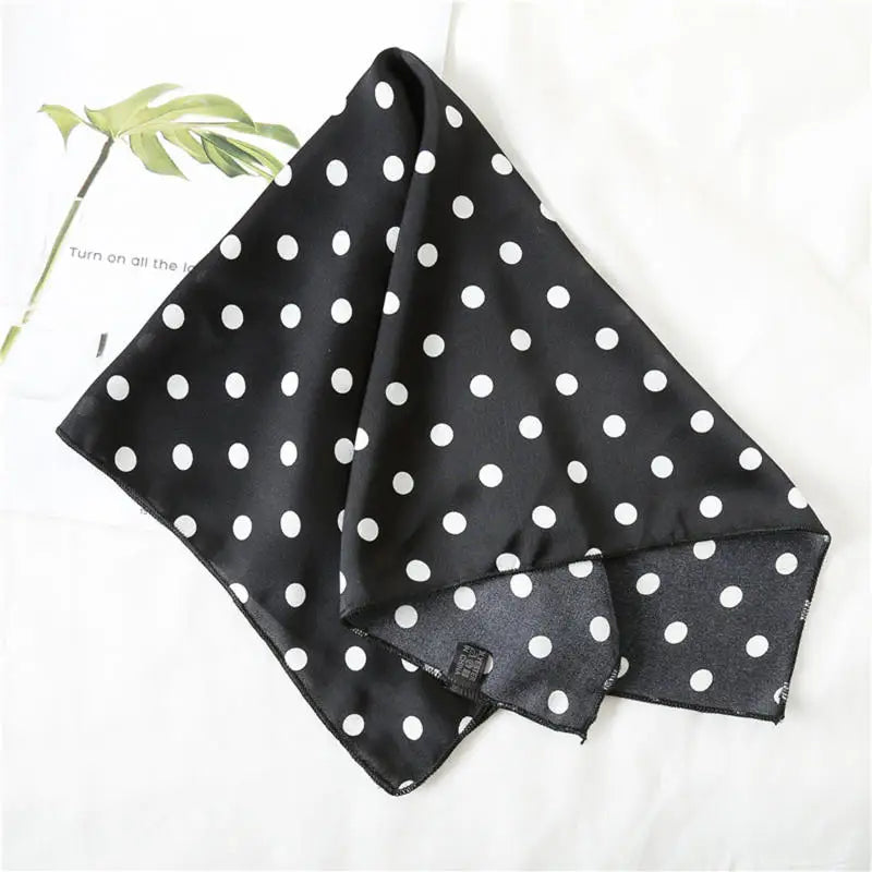 Leopard Print Polka Dot Square Scarf Small Scarf for Bag Decoration Collar Headband Spring Summer Fashion Accessories Peaceful Pleasures Health and Wellness black 2pcs