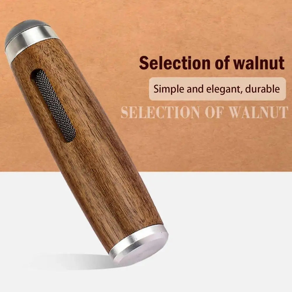 Mini Walnut Car Ashtray – Ashless Cigarette Holder | Portable
