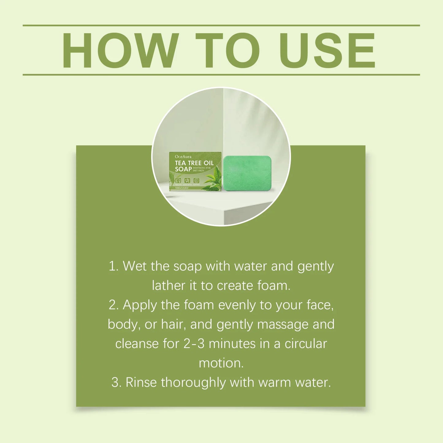 OceAura Tea Tree Soap Bar | Cleanse, Moisturize & Refresh