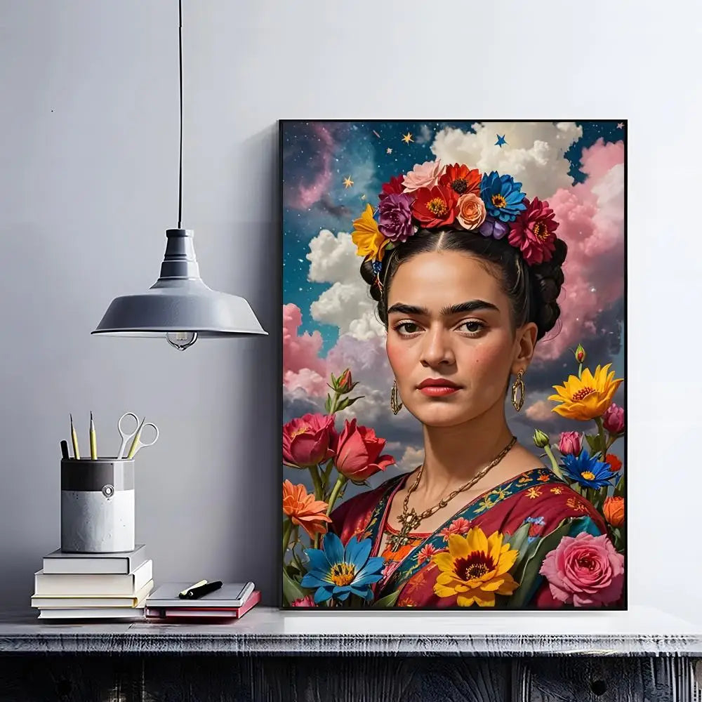 Frida Kahlo Anime Wall Poster – Self-Adhesive Waterproof PVC Art Wall Art Poster Peaceful Pleasures Health and Wellness z12 21X30cmNoframe