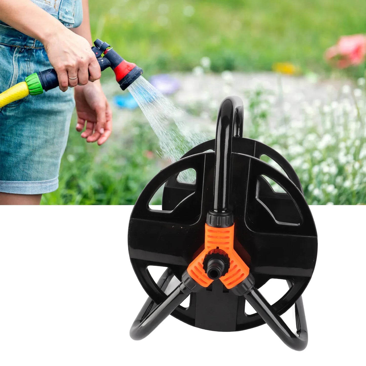 Hose Reel Single Arm Water Pipe Storage Rack ABS Tool Garden Car