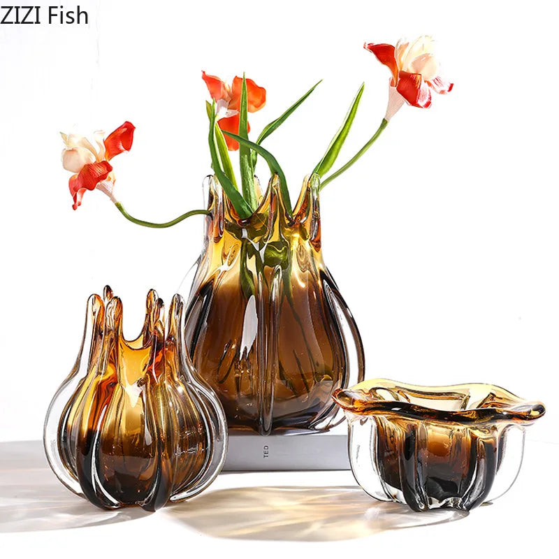 Creative Flower Bud Glass Vase | Modern Tabletop Decor