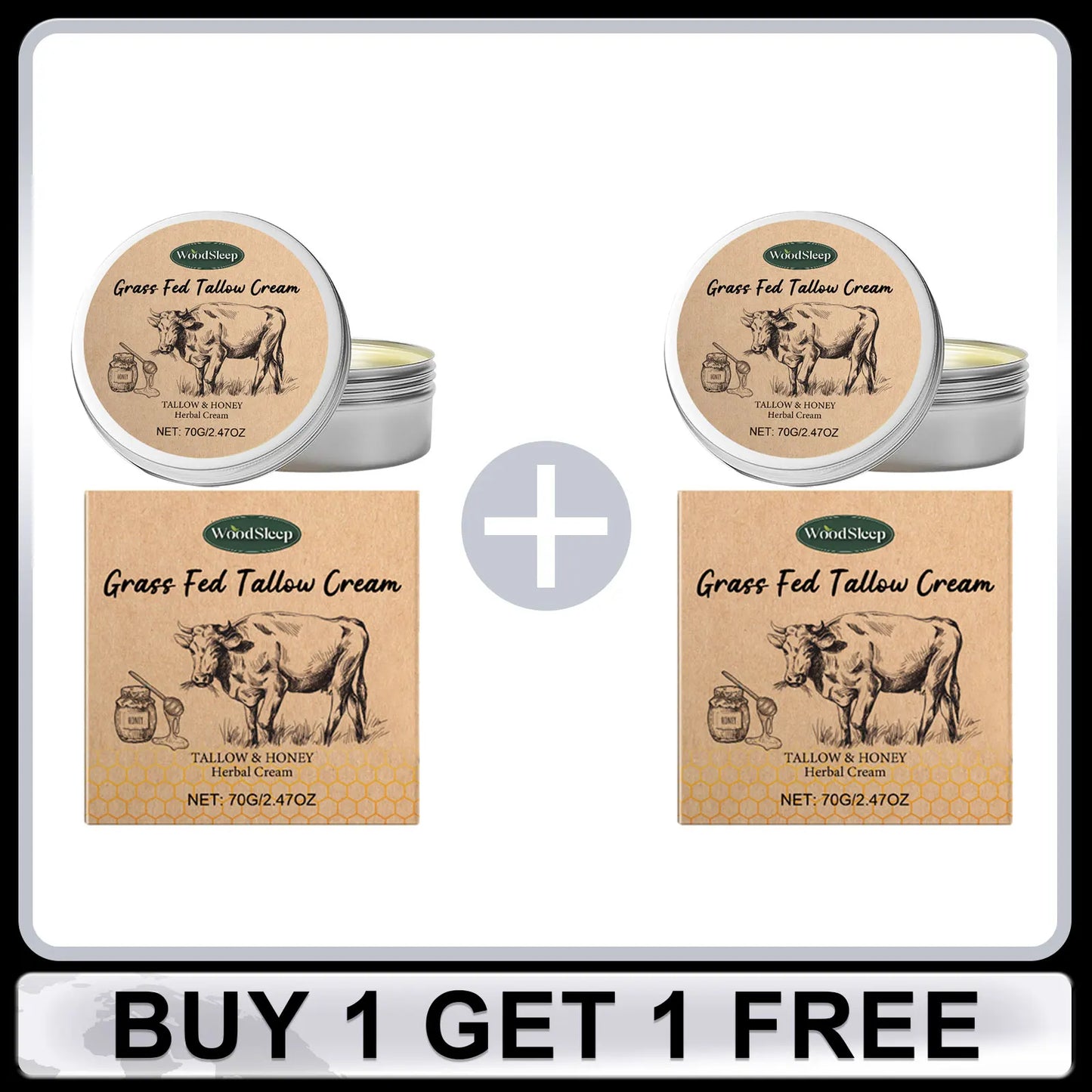 WOODSLEEP Beef Tallow Cream – Firming Nourishing Face & Body Balm