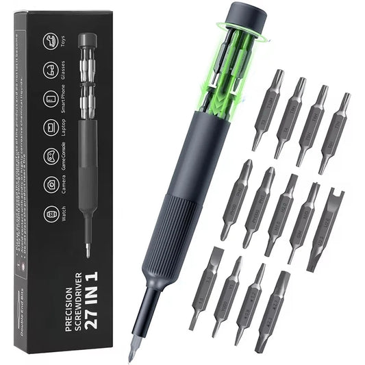 27 in 1 Precision Screwdriver Set Magnetic Bits Pen Style Manual Repair Tools Kit for Eyeglass Watch PC Jewelers Laptop iPhone Peaceful Pleasures Health and Wellness