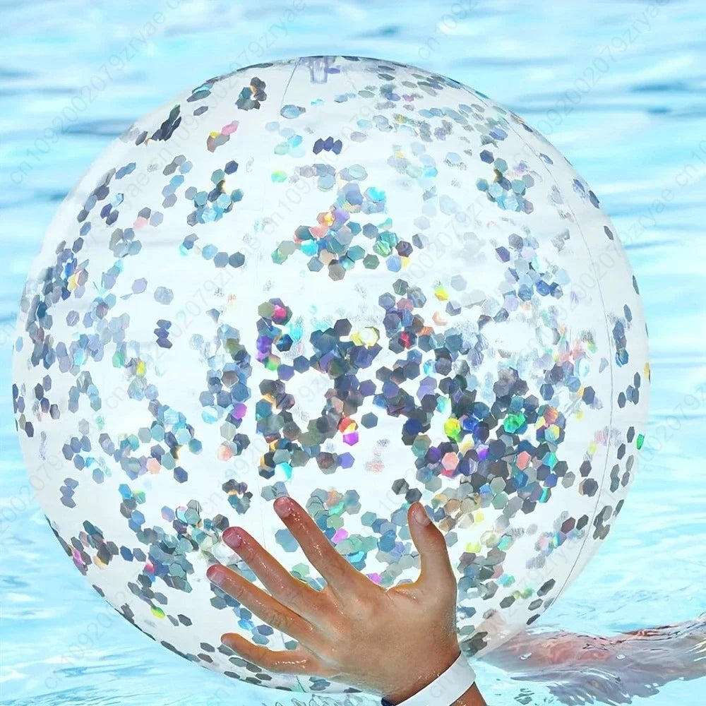 Inflatable Sequin Beach Ball – Pool Party Summer Fun Accessory
