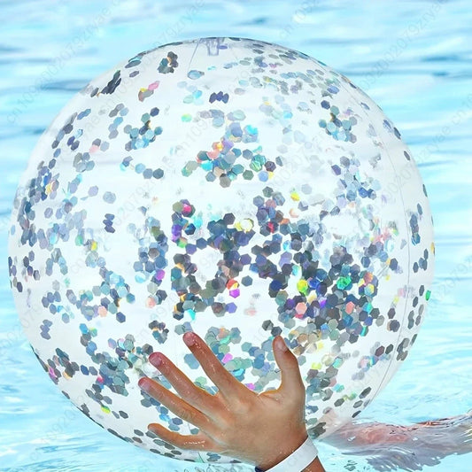 Inflatable Sequin Beach Ball – Pool Party Summer Fun Accessory Inflatable Beach Toy Oasis Select