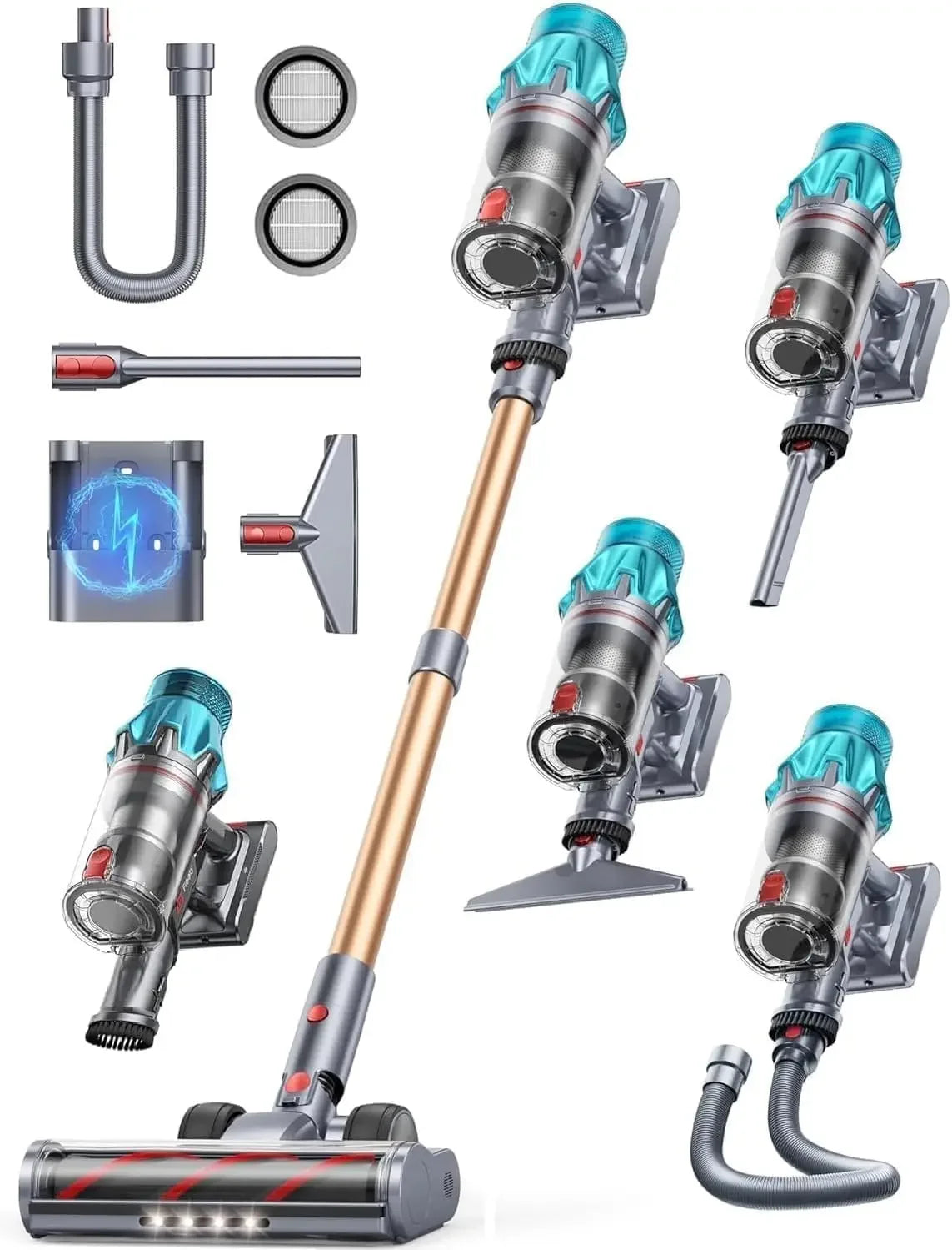 Cordless Vacuum Cleaner 650W/55Kpa, Stick Vacuum with 70 Min Runtime, Touch Display, 6-in-1 for Carpet/Hard Floor/Pet Hair Peaceful Pleasures Health and Wellness United States