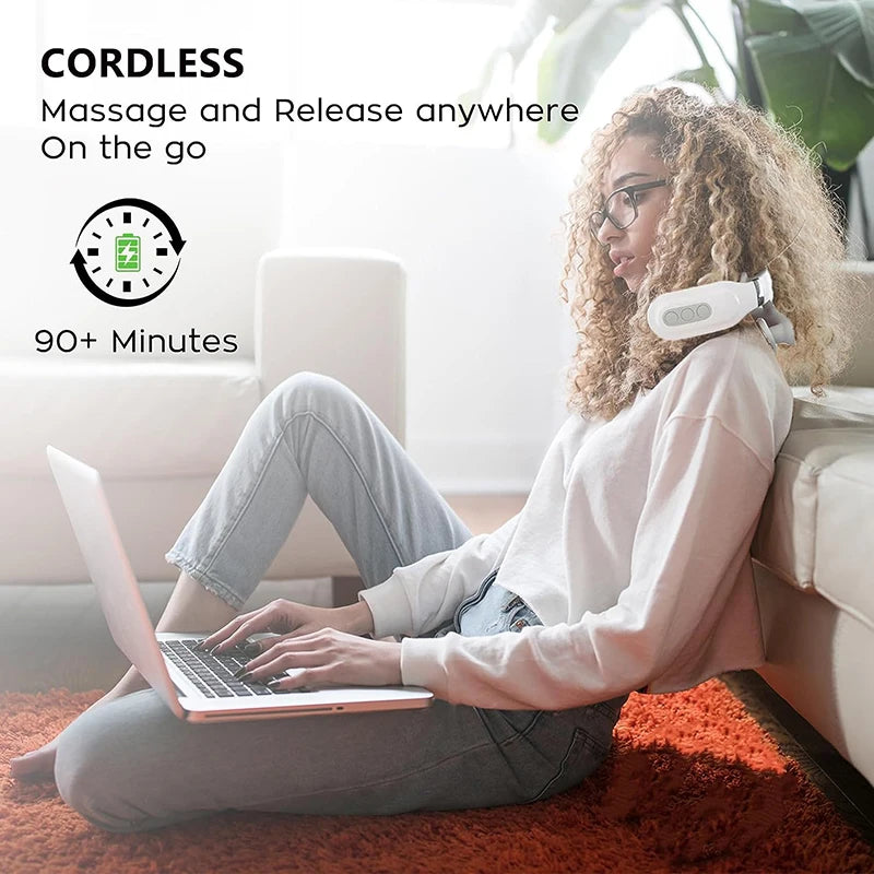 White Cervical Massage Device Multi Functional Neck Protection and Neck Relaxation Massager Portable Portable Neck Care Tool Peaceful Pleasures Health and Wellness