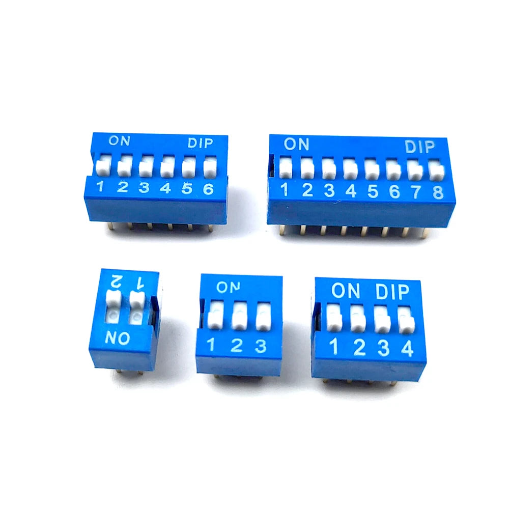 35PCS/LOT Blue Dip Switch 1 2 3 4 5 6 8 Way 2.54mm Toggle Switch Snap Switches Mixed Kit Each 5PCS Combination Set Peaceful Pleasures Health and Wellness