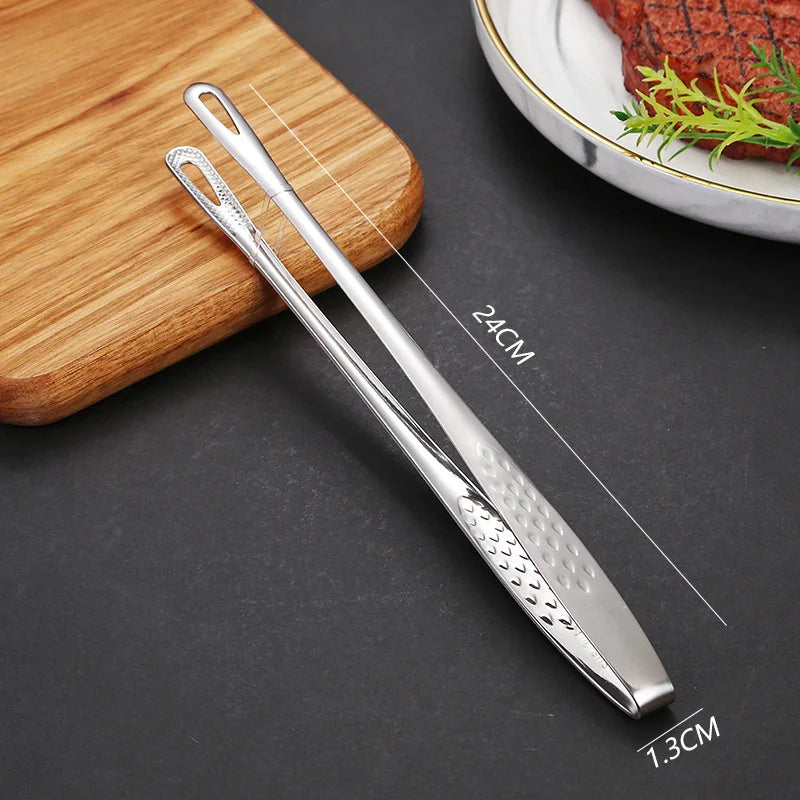 Stainless Steel BBQ Tongs | Camping & Outdoor Cooking Clip BBQ Cooking Tongs Peaceful Pleasures Health and Wellness S