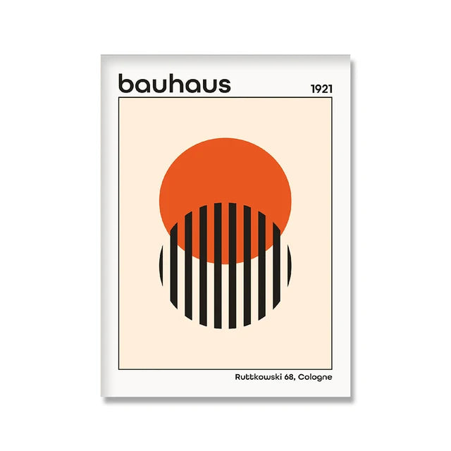 Modern Minimalist Bauhaus Exhibition Geometric Posters work Canvas Prints Abstract Painting Living Room Murals Home Decor Peaceful Pleasures Health and Wellness 8 50x70cm Unframed