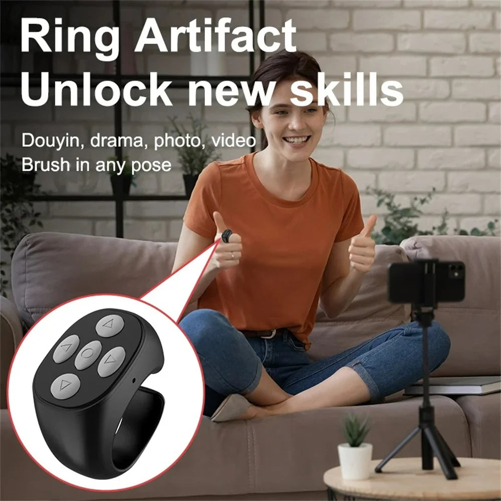 Bluetooth Ring Remote – TikTok Selfie & Page Turner Controller Peaceful Pleasures Health and Wellness