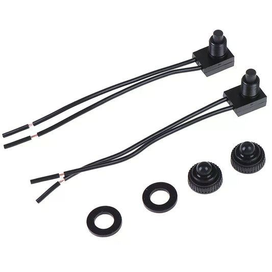 2PCS 12V Waterproof Push Button On-Off Switch With 4" Lead Wire Black Peaceful Pleasures Health and Wellness