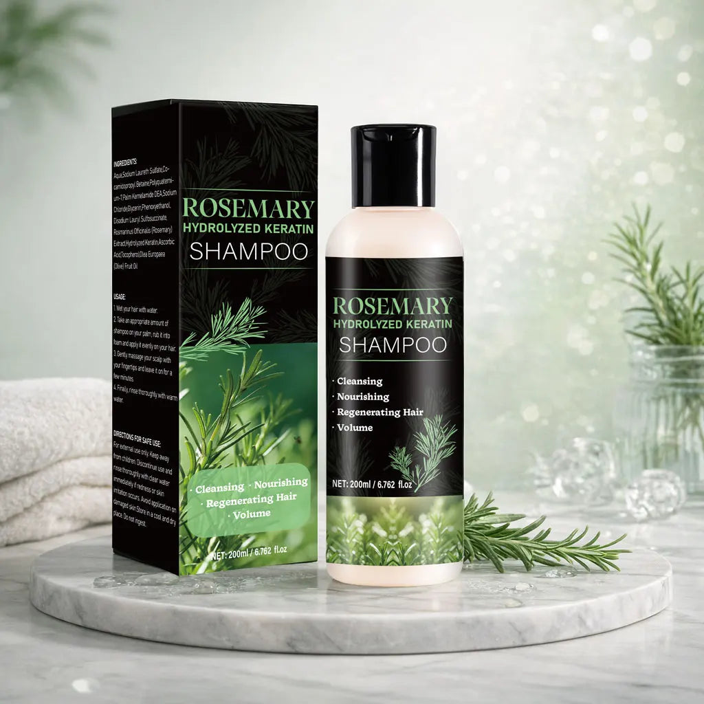 200ml Organic Rosemary Shampoo Hair Growth for Women and Men,Natural Thickening & Strengthening Shampoo with Hydrolyzed Keratin Peaceful Pleasures Health and Wellness
