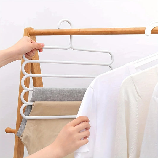 Multi-Layer Pants Rack - Space-Saving, Anti-Slip, and Adjustable Design for Organizing Clothes, Scarves, and Accessories Hangers Peaceful Pleasures Health and Wellness