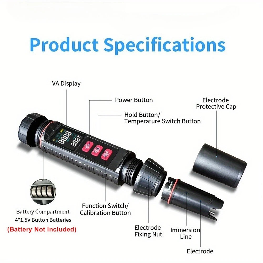 7 In1 Water Quality Testing Pen Digital TDS Meter Water Monitor for Household Drinking Water, Aquarium, Pool, Hydroponics Peaceful Pleasures Health and Wellness