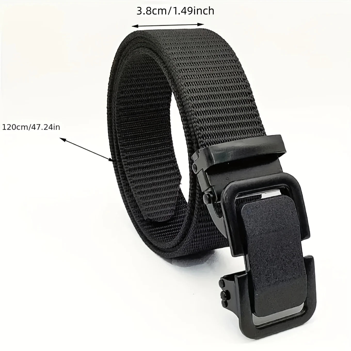 Men's Tactical Nylon Belt | Auto Buckle | Casual Black Belt