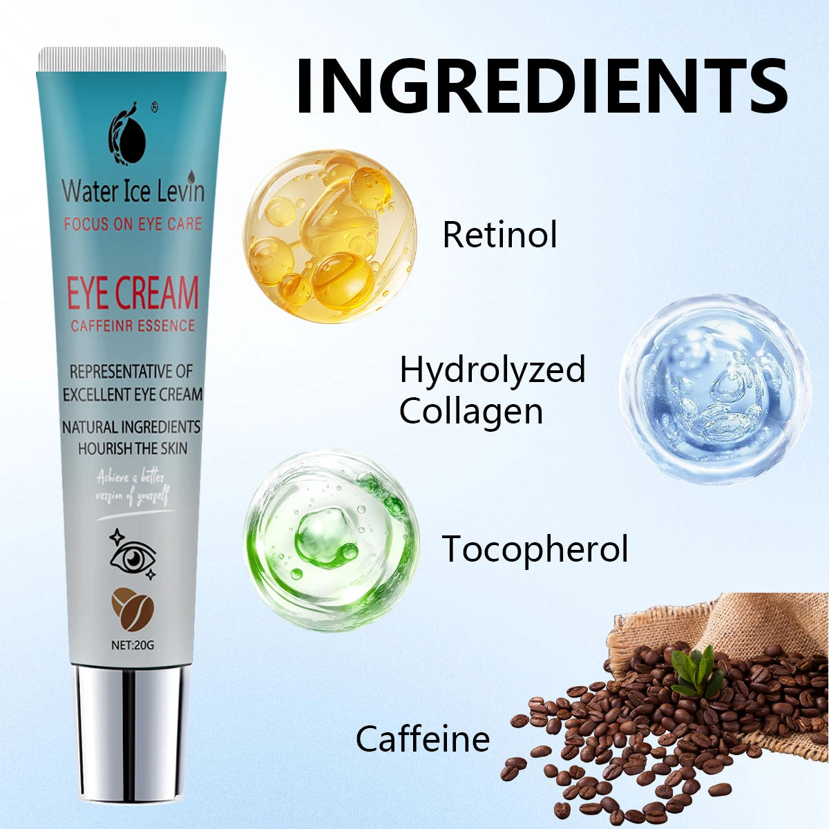 Water Ice Levin Brightening Eye Cream | Natural Moisturizing Eye Cream Peaceful Pleasures Health and Wellness