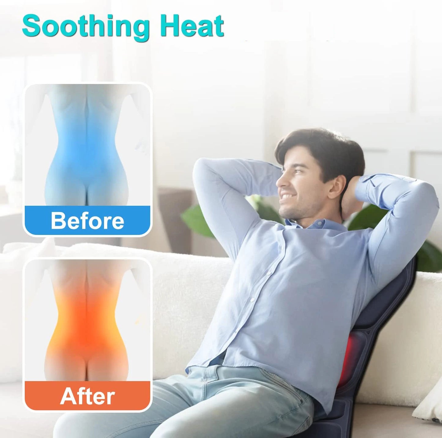 Heated Massage Cushion Pad – Full Body Back Neck & Seat Mat