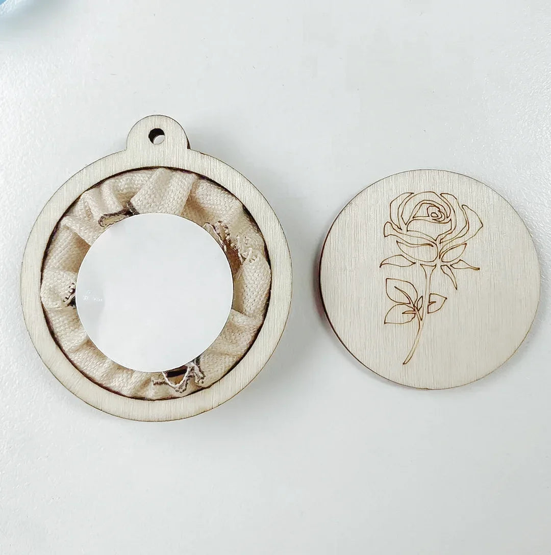 Mini Embroidery Keychain Accessory Set Embroidered Ring Frame Wooden Pendant Hand Embroidered DIY Keychain Handmade Material Kit Peaceful Pleasures Health and Wellness