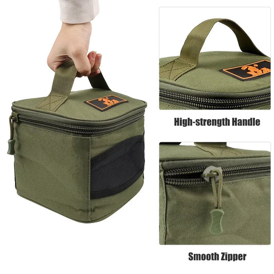2026 Durable Oxford Fabric Reel Bag, Universal Portable Green Tackle Pouch Fit 500-10000 Series Fishing Reel Peaceful Pleasures Health and Wellness