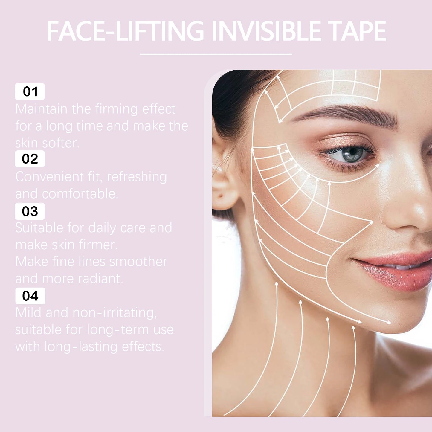 Invisible Face Lift Tape – V-Shape Chin & Neck Patches 40pc Peaceful Pleasures Health and Wellness