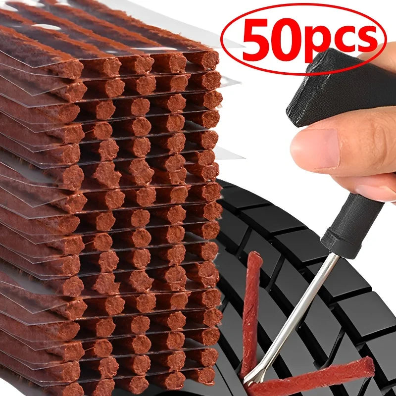 Tubeless Tire Repair Strips – Natural Rubber Plugs, 5 or 50 Pack