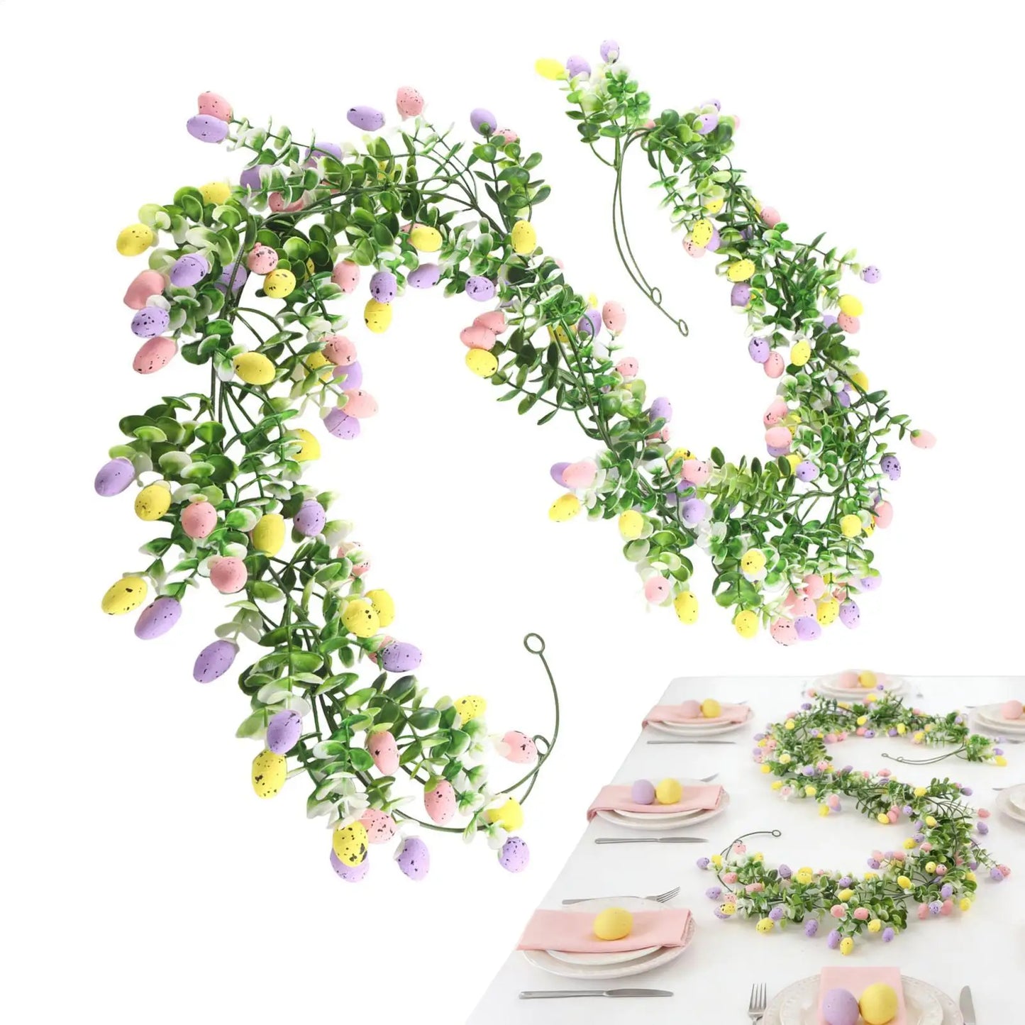 2-Pack Easter Egg Vine Garland – Spring Mantle & Wall Décor
