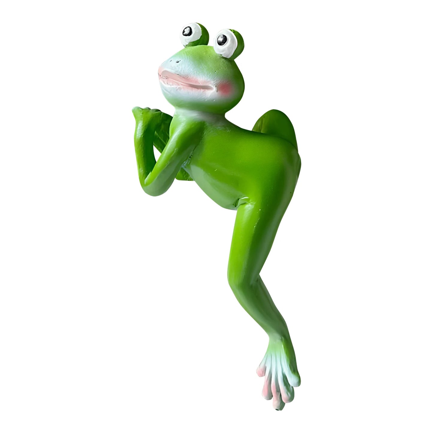 Climbing Frog Figurine Flower Pot Hugger | Resin Garden Statue