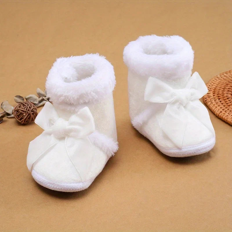Baby Girls Winter Snow Boots – Warm Plush Anti-Slip 0–18M