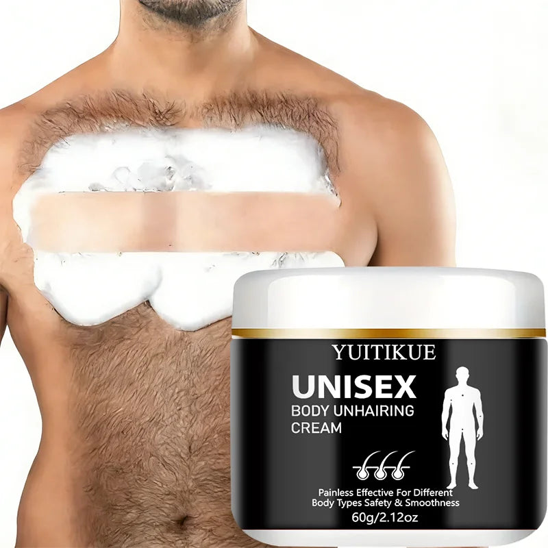 Yuitikue Unisex Body Hair Removal Cream, 60g Painless Effective Hair Remover for All Body Types, Safe & Smooth Skin Formula Peaceful Pleasures Health and Wellness