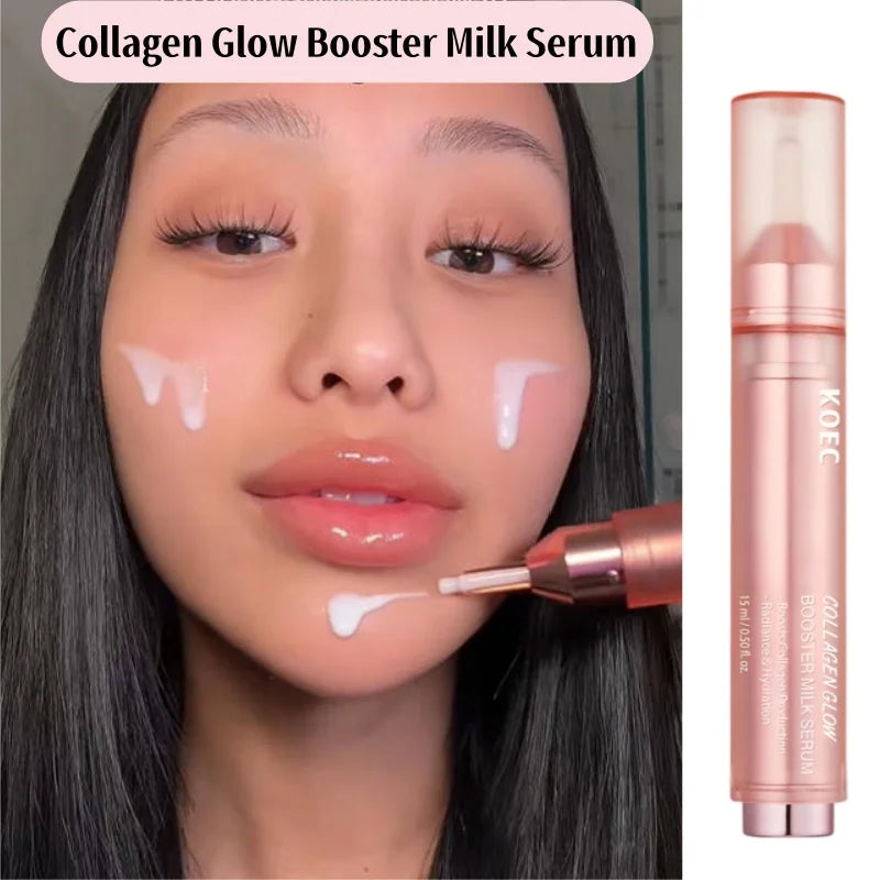 Collagen Glow Booster Milk Essence Soft Supple Skin Deep Moisturizing Lifting & Firming Skin Care Gentle Repair Collagen Essence Peaceful Pleasures Health and Wellness