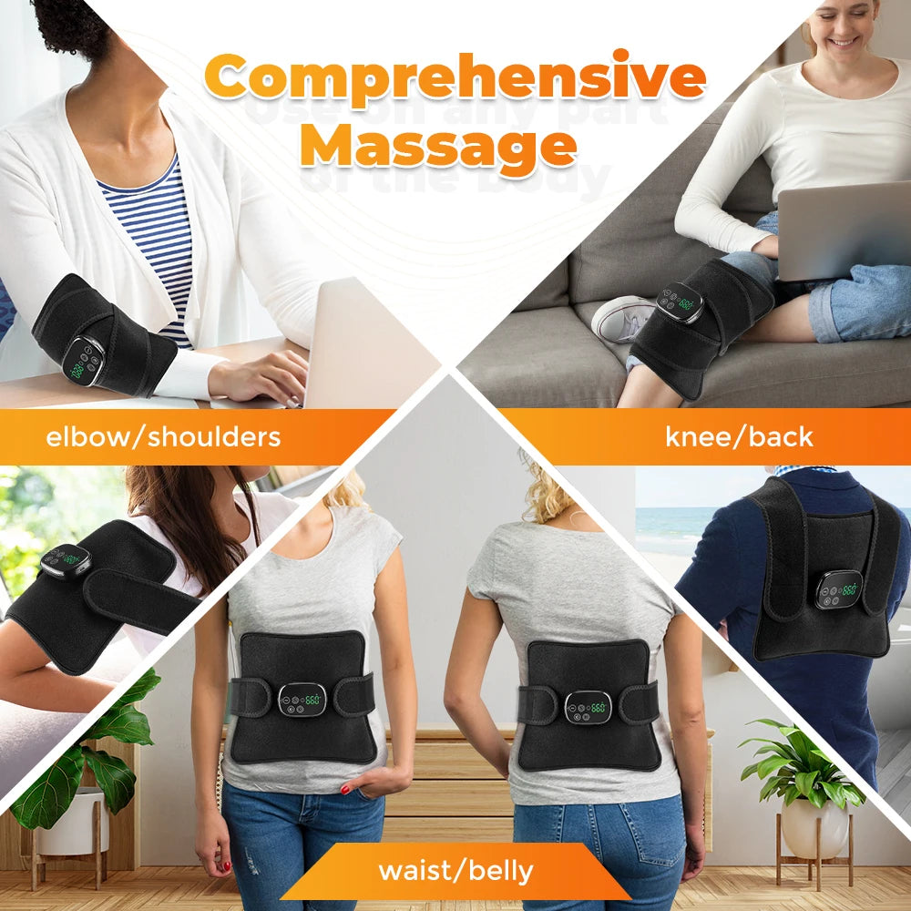Cordless Vibration Waist Massager 660nm 850nm Infrared Light LED Pad Electric Back Shoulder Strap Muscle Relax Knee Brace Belt Peaceful Pleasures Health and Wellness
