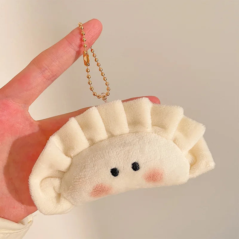 Cute Dumpling Pendant Key Ring Plush Keychain Soft Stuffed Keyrings