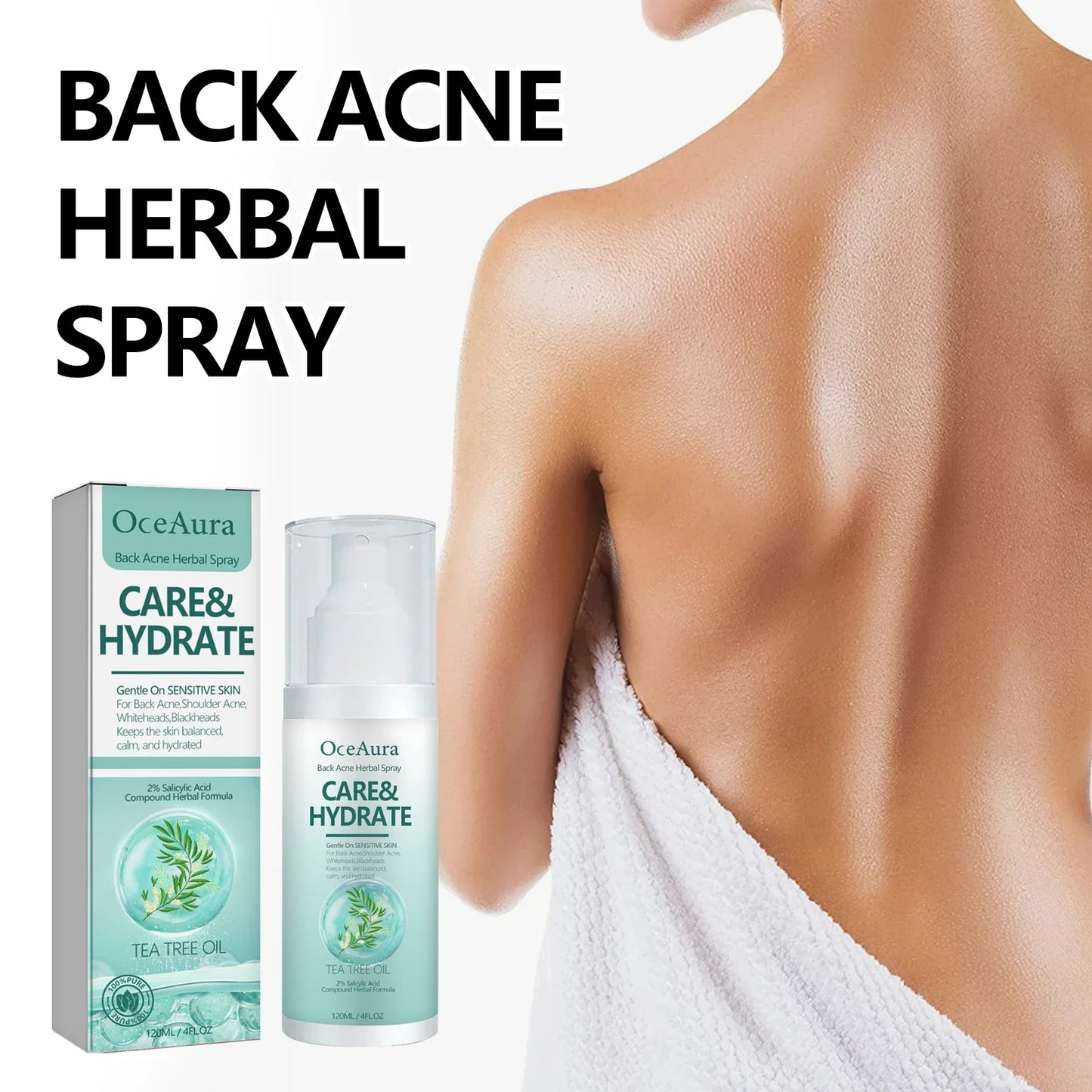 OceAura Herbal Acne Spray – Back, Shoulder & Pore Treatment