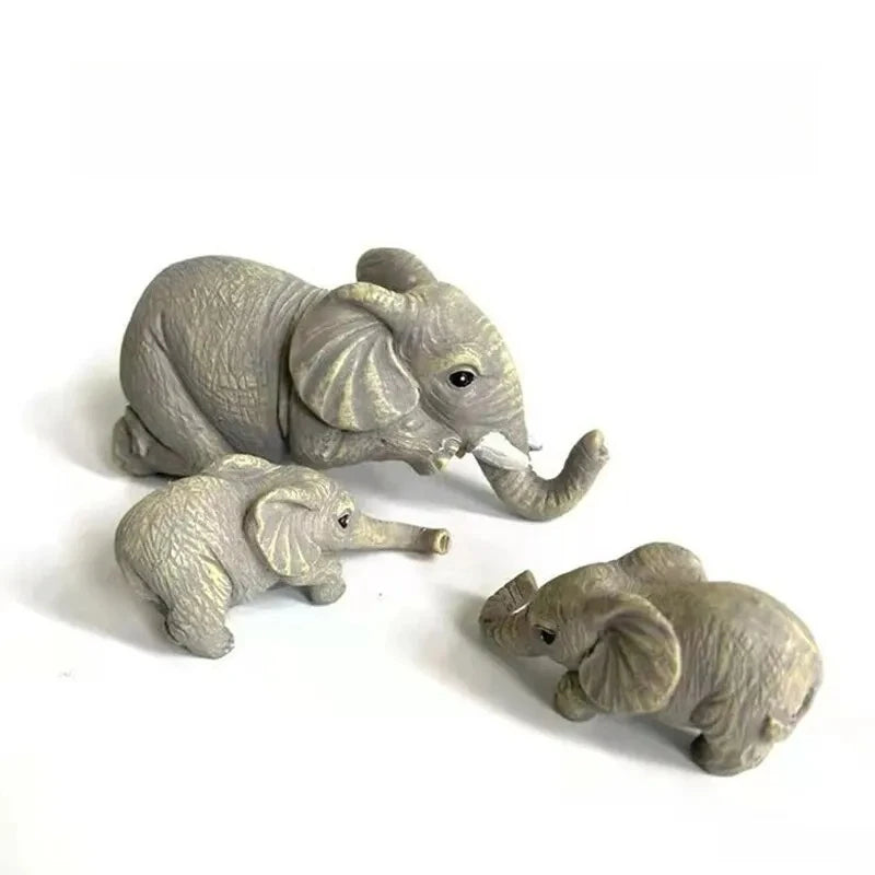 Elephant Resin Ornaments Exquisite Stone Elephant Statues Landscape Design Mini Living Room Garden Decorations Resin Handicrafts Peaceful Pleasures Health and Wellness